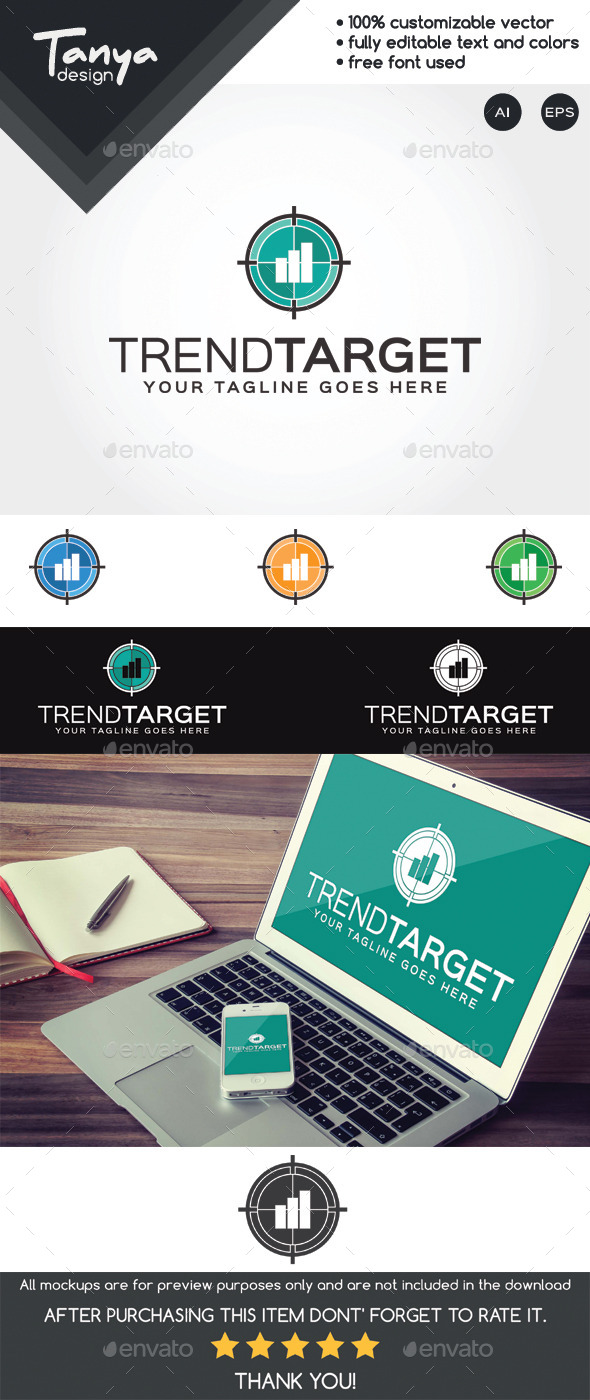 Trend Target Logo Template - Symbols Logo Templates