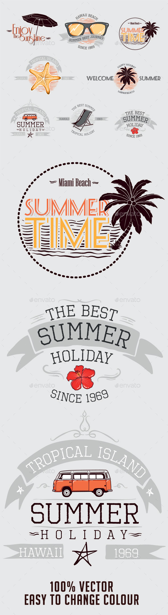 Summer Badges - Seasons/Holidays Conceptual