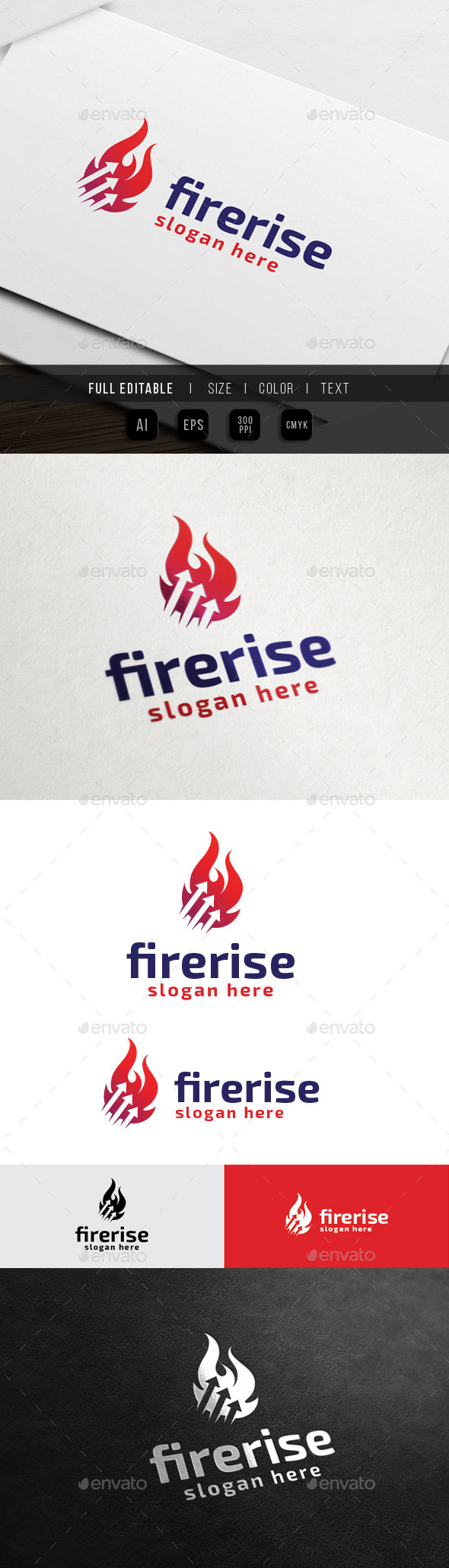 Fire Up - Flame Chart Finance - Symbols Logo Templates