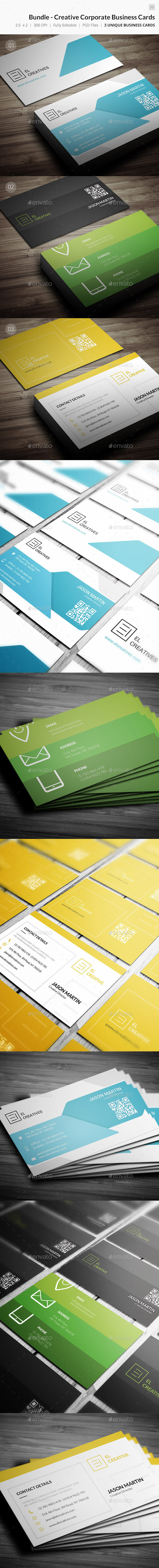 Bundle - Creartive Corporate Business Cards - 77 - Corporate Business Cards