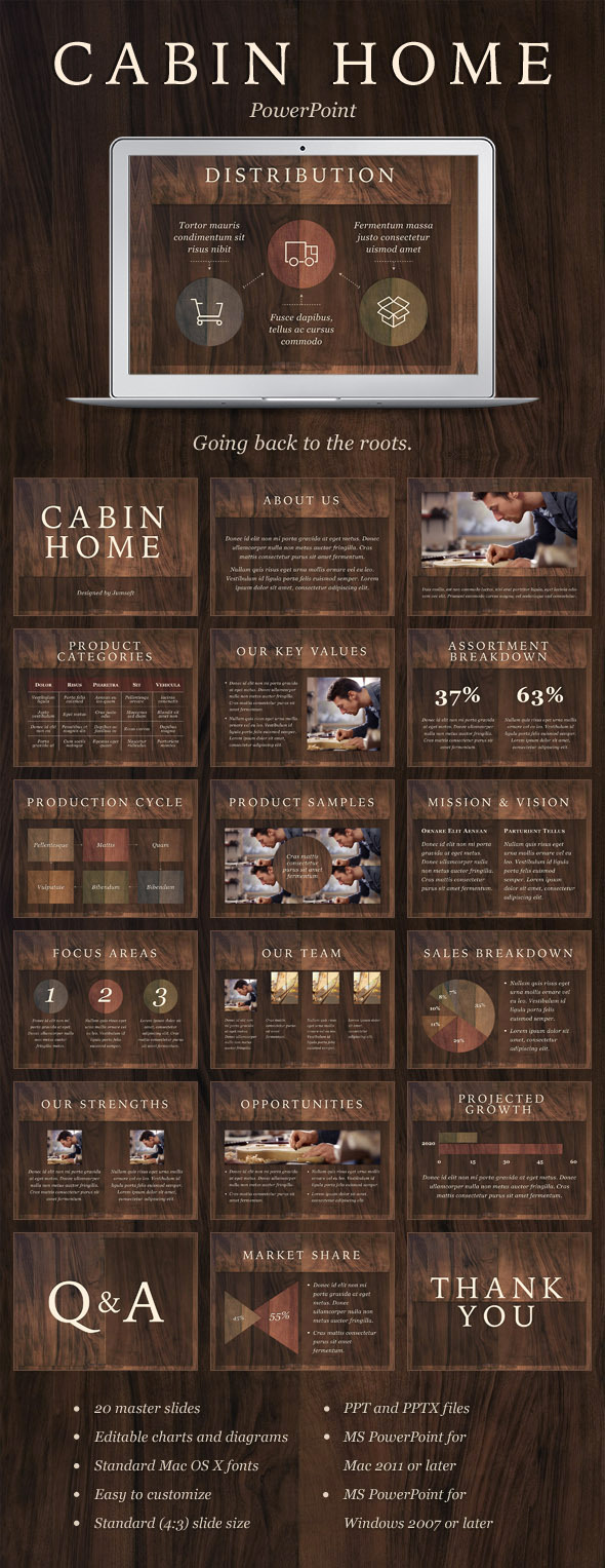 Cabin Home PowerPoint Template - PowerPoint Templates Presentation Templates