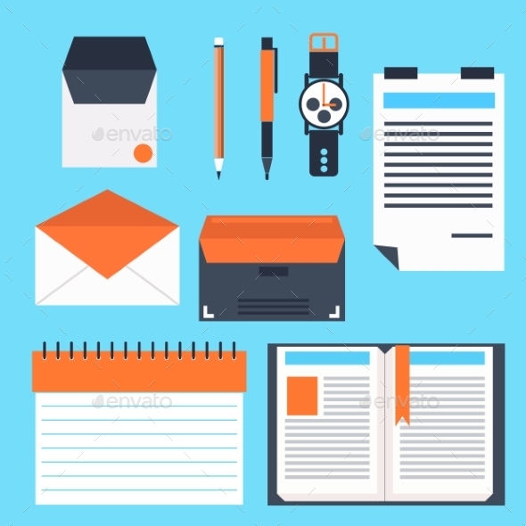 Office Icons Set - Man-made Objects Objects