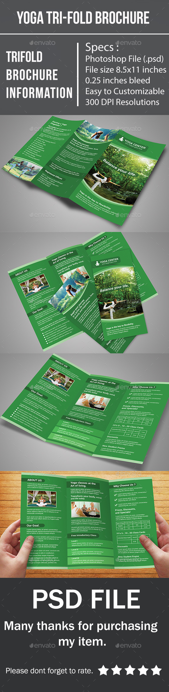 Yoga Tri-Fold Brochure - Corporate Brochures