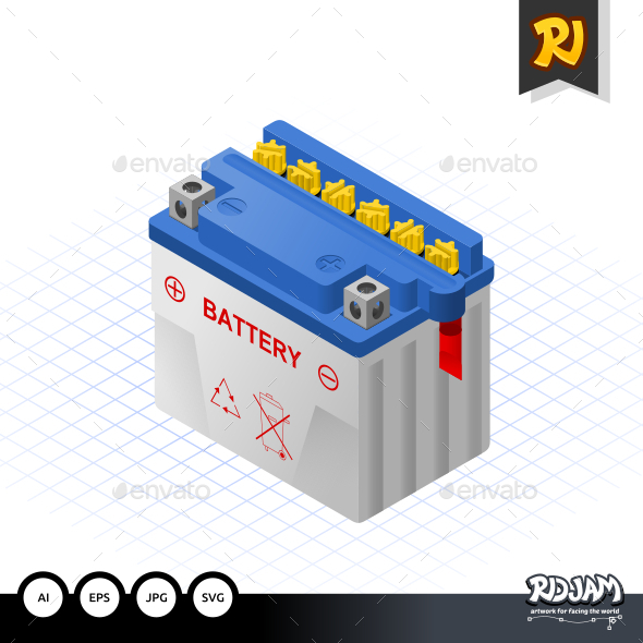 Isometric Wet Battery - Man-made Objects Objects
