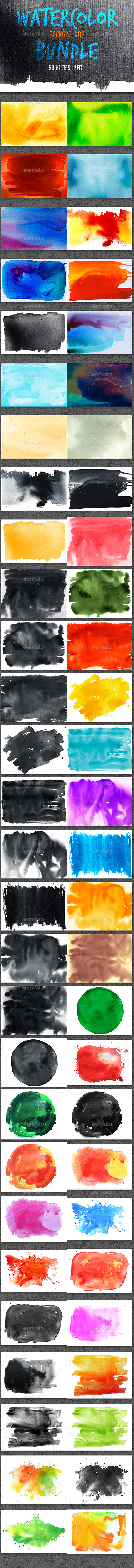 Watercolor Backgrounds Bundle - Backgrounds Graphics