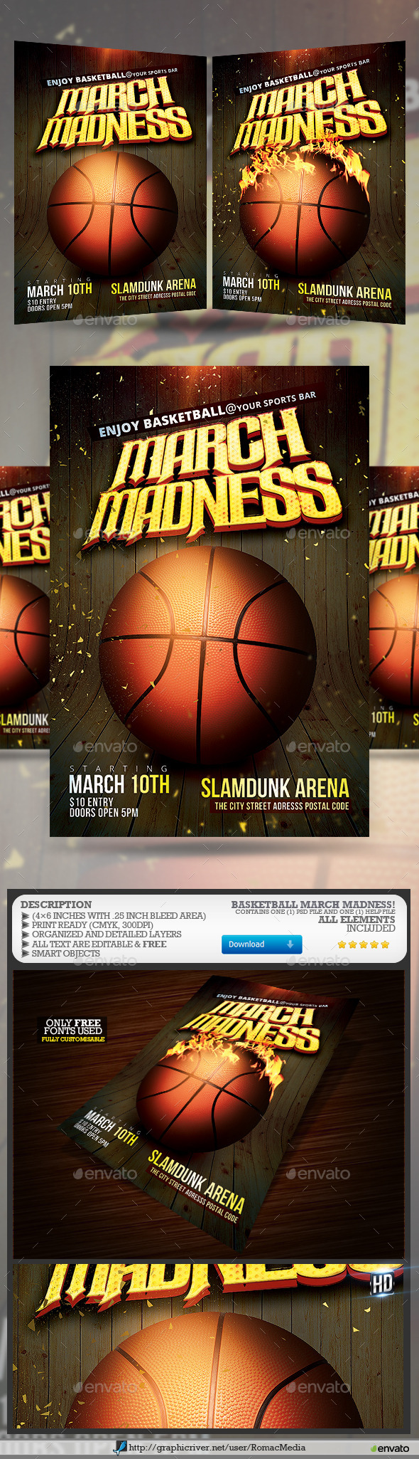 Basketball March Madness Flyer - Sports Events