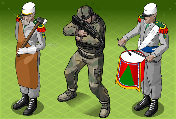 Isometric Foreign Legion Militar People - People Characters
