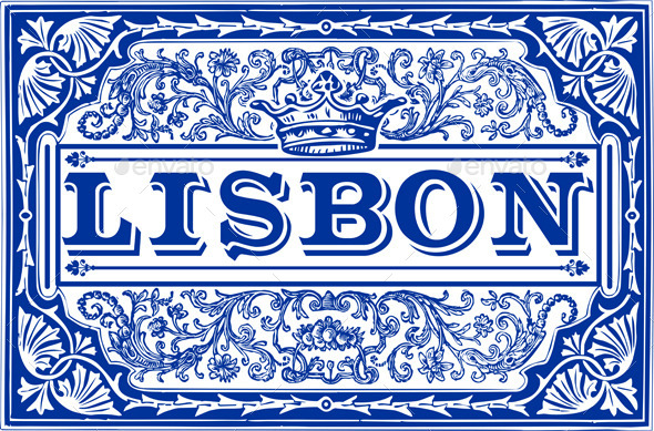 Traditional Tiles Azulejos Lisbon, Portugal - Borders Decorative