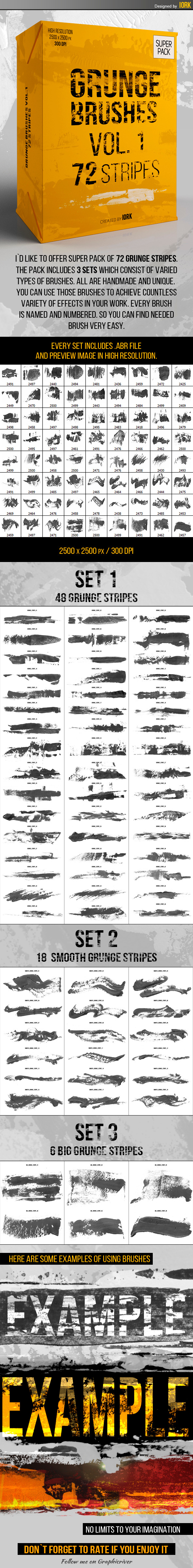 Grunge brushes Vol.1 - 72 stripes - Grunge Brushes