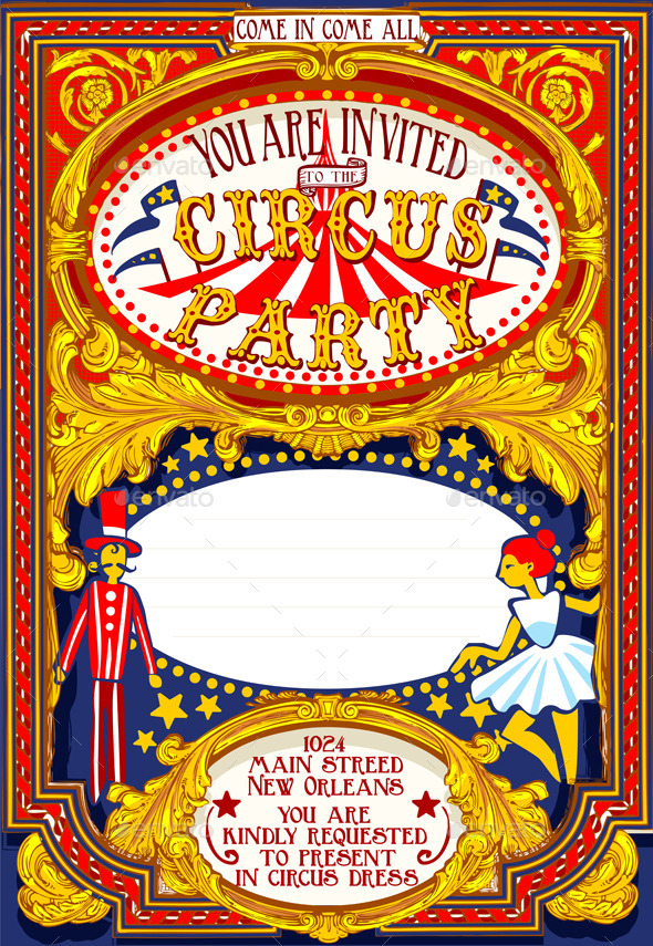 Poster Invite for Circus Party Carnival - Miscellaneous Vectors