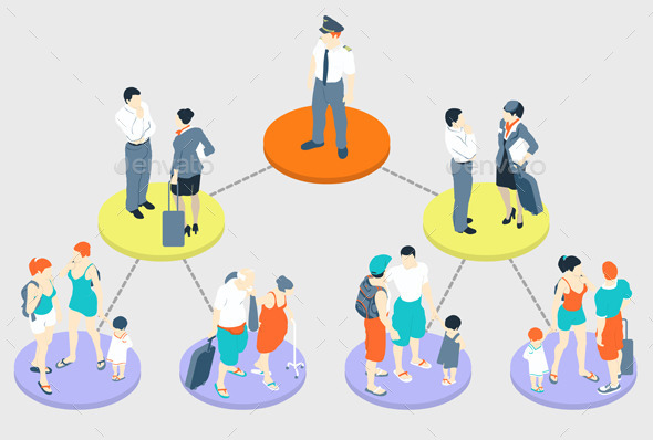 Isometric Infographic Family Types - People Characters