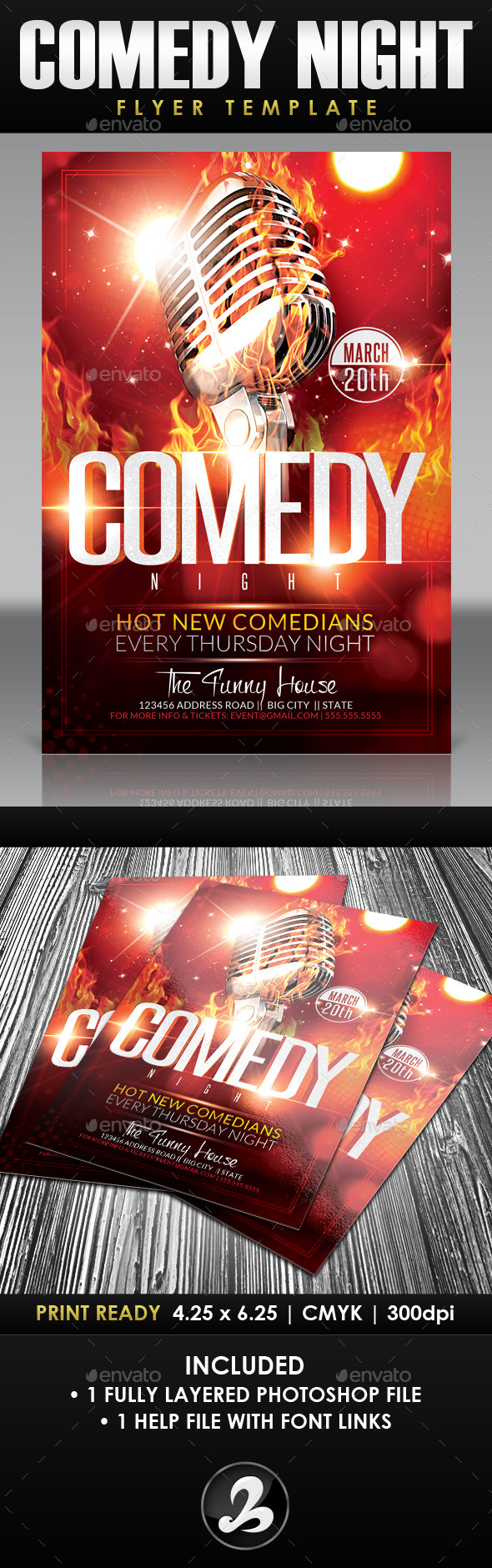 Comedy Night Flyer Template 3 - Events Flyers