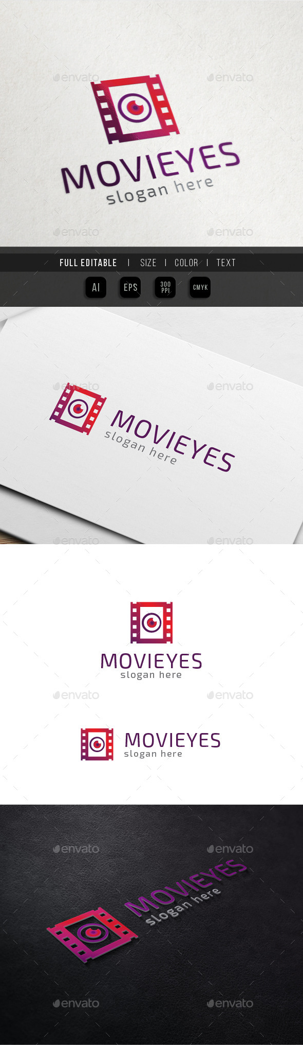 Movie Vision - Eye Media - Filmography - Symbols Logo Templates