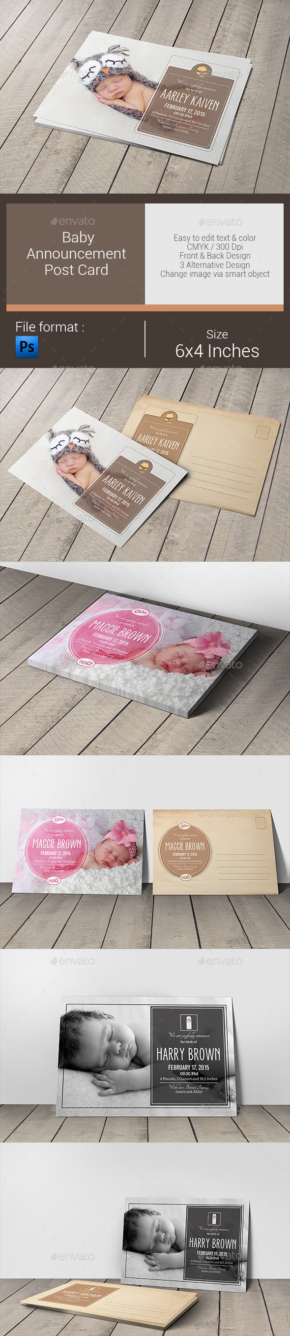 Baby Announcement Post Card - Family Cards & Invites