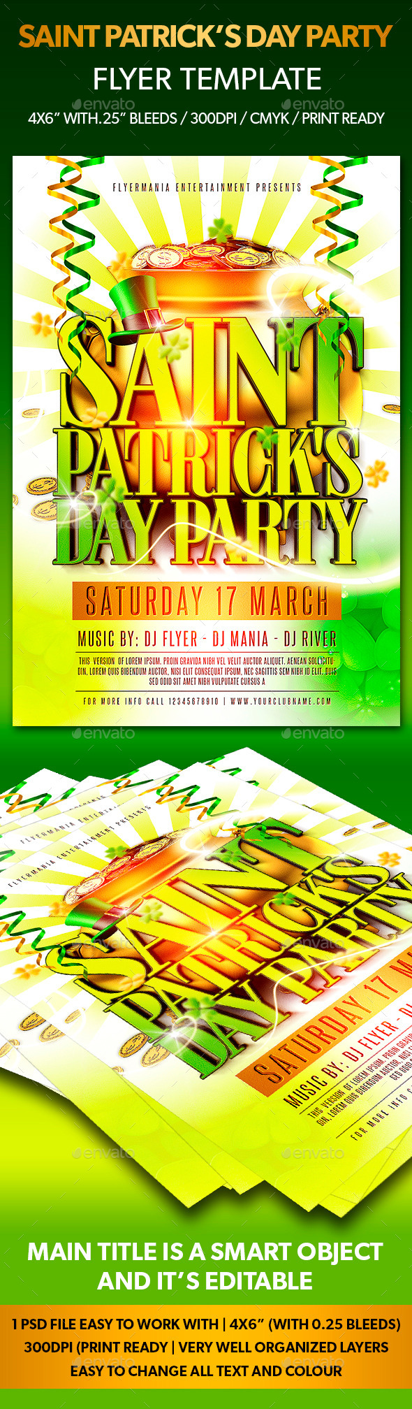 Saint Patrick's Day Party Flyer Template - Flyers Print Templates