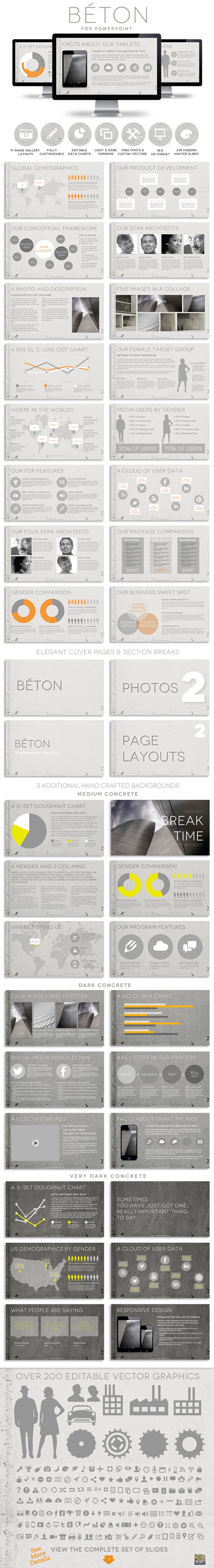Béton Powerpoint Presentation Template - Creative PowerPoint Templates
