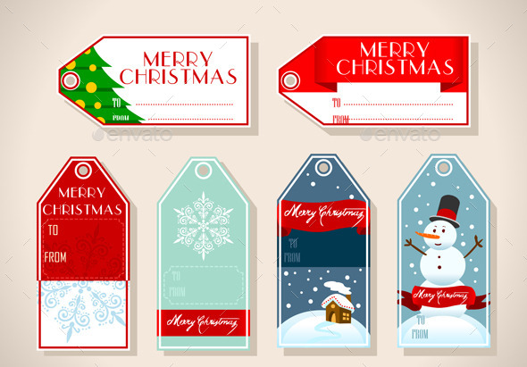 Set of Six Christmas Placeholder Gift - Christmas Seasons/Holidays