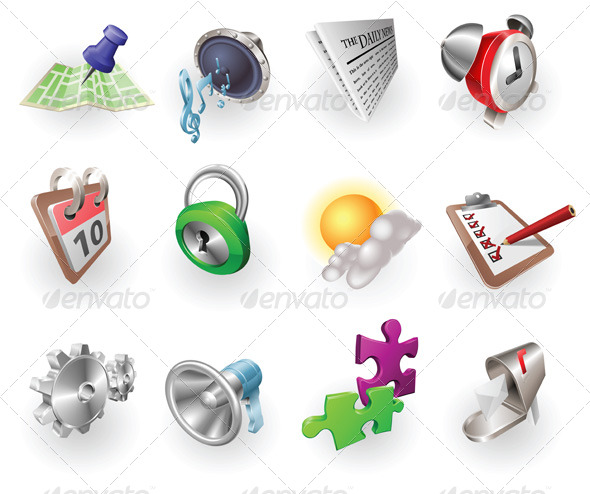 Dynamic Colour Web and Application Icon Set - Web Icons