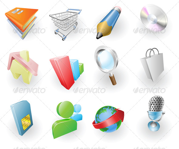Dynamic Colour Web and Application Icon Set - Software Icons