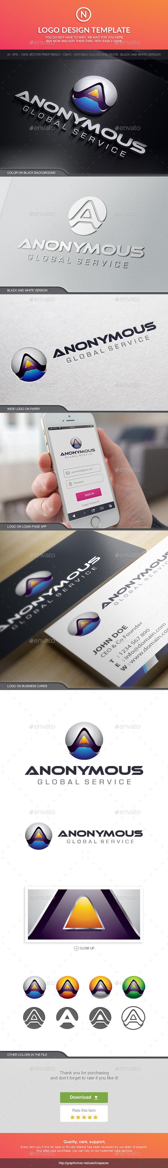 Simple A Sphere - Letters Logo Templates