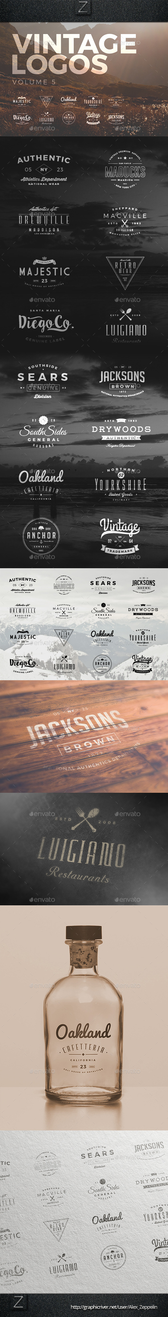 Vintage Logos Set 5 - Badges & Stickers Web Elements