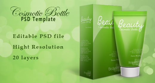 Cosmotic Bottle PSD Template