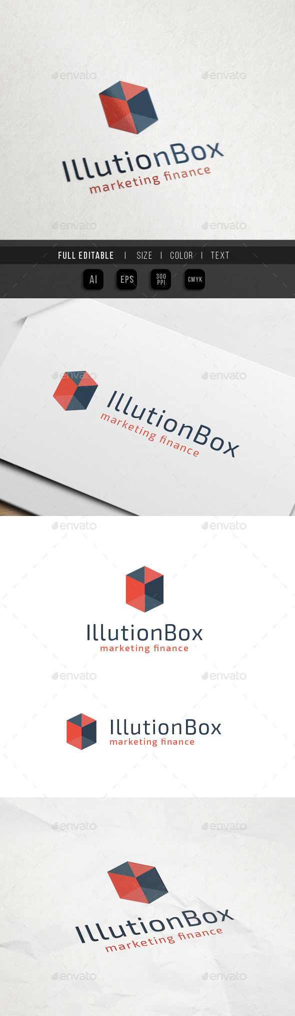 Illusion Box - Open Box - Abstract Logo Templates