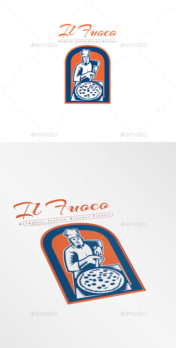 Il Fuoco Gourmet Pizza Logo - Humans Logo Templates