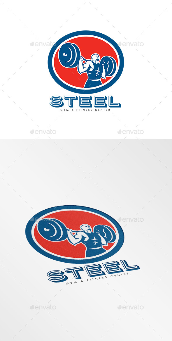 Steel Gym Fitness Center Logo - Humans Logo Templates