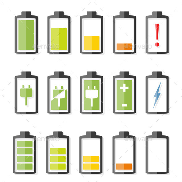 Battery Icons by _human | GraphicRiver