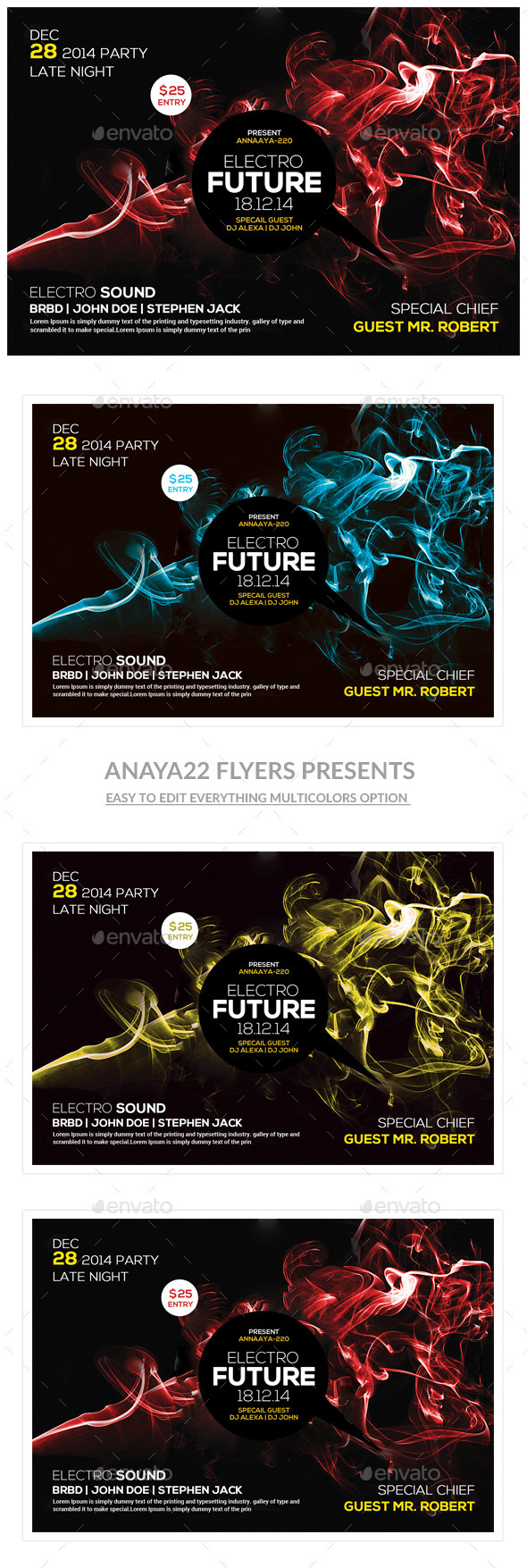 Electro Color Sounds Party Flyer - Clubs & Parties Events