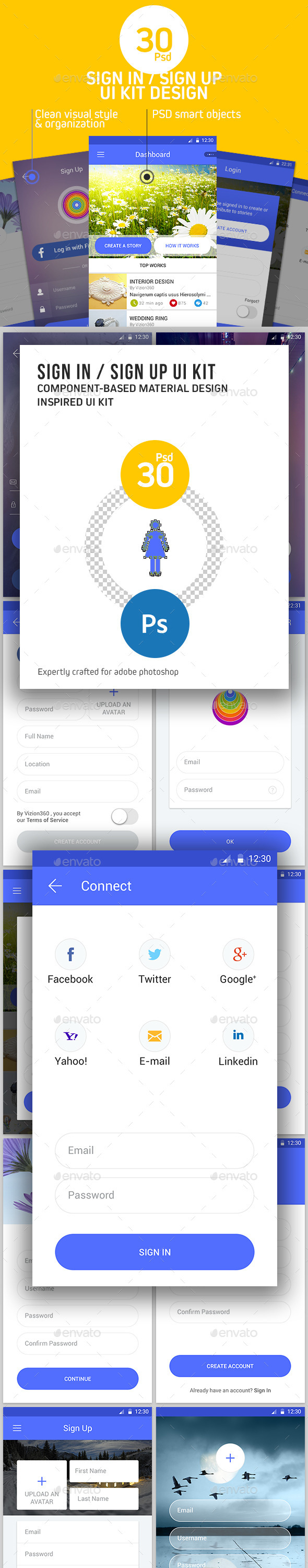Sign In / Sign Up UI kit Design - User Interfaces Web Elements