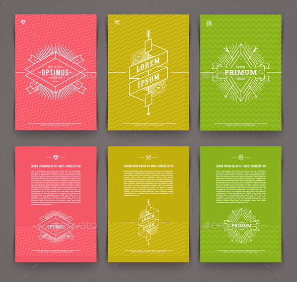 Set of Abstract Template Flyer Page Design - Vectors