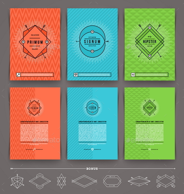 Set of Abstract Template Flyer Page Design - Vectors