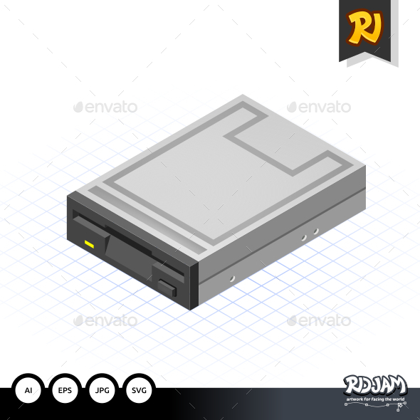Isometric Floppy Drive - Computers Technology
