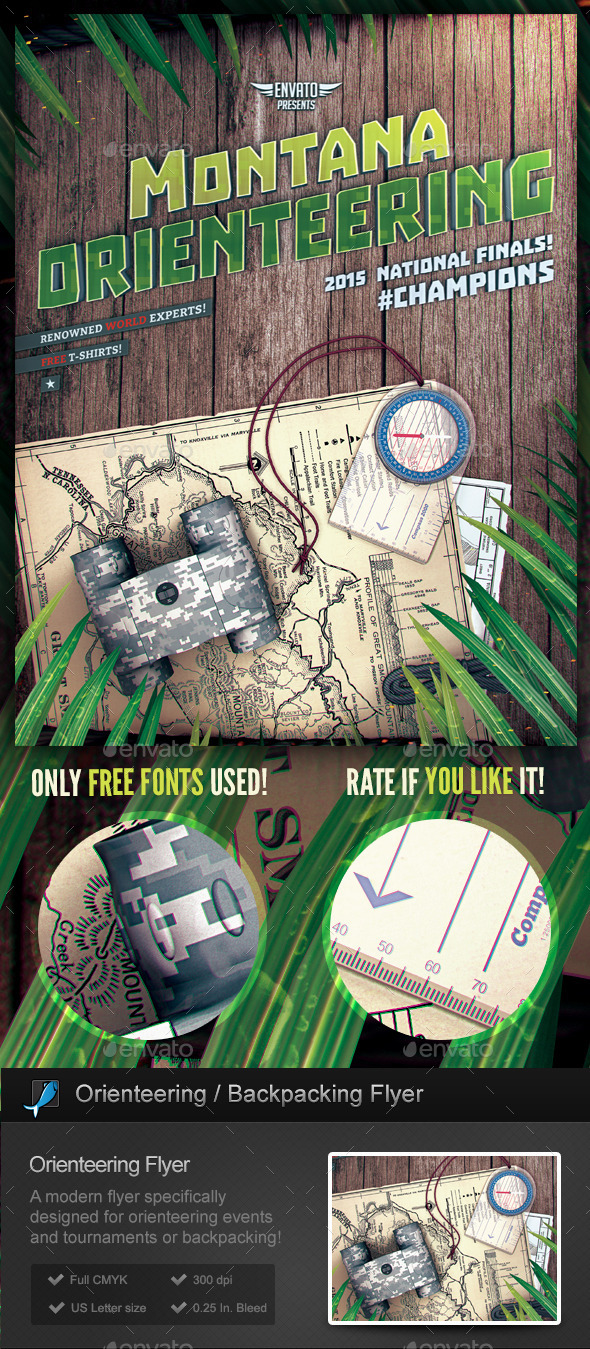 Orienteering - Backpacking Flyer Template - Sports Events