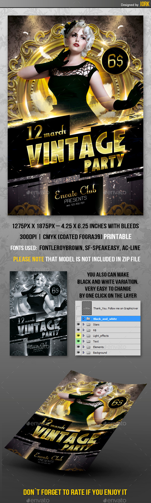 Vintage Party flyer - Flyers Print Templates