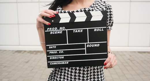 Girl With Slate Board Starting Film Process