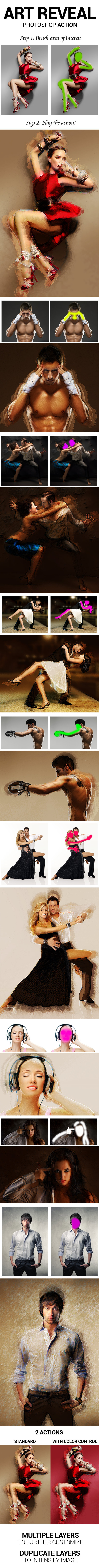 Art Reveal Photoshop Action - Photo Effects Actions