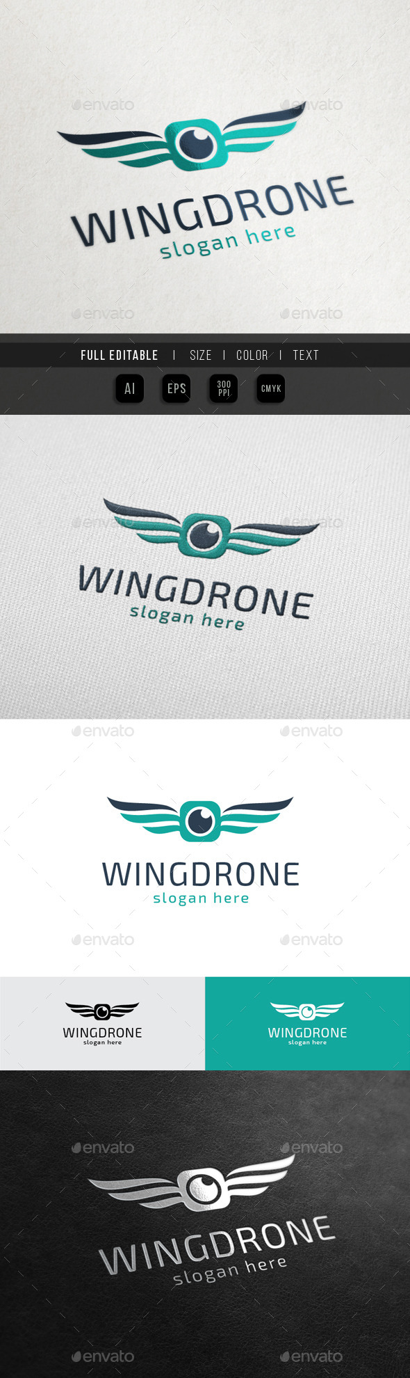 Wing Drone - Sky Camera - Objects Logo Templates