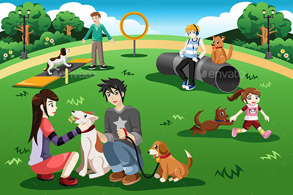 People in a Dog Park - Sports/Activity Conceptual