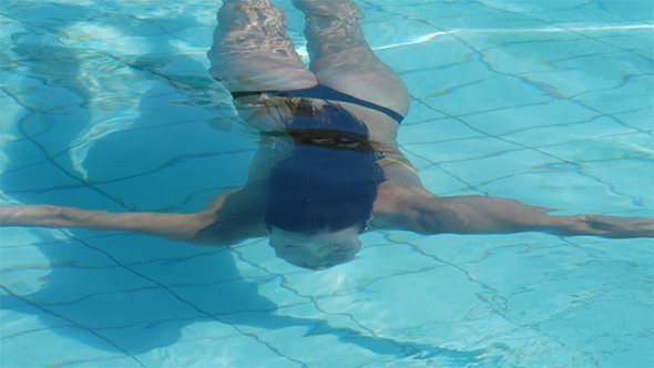 Woman Swim Underwater