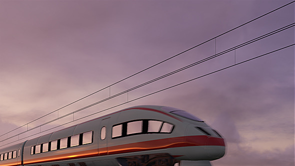 High Speed ICE Train During Sunset