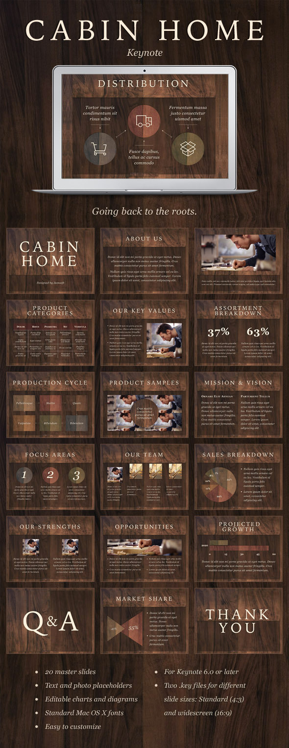 Cabin Home Keynote Template - Creative Keynote Templates