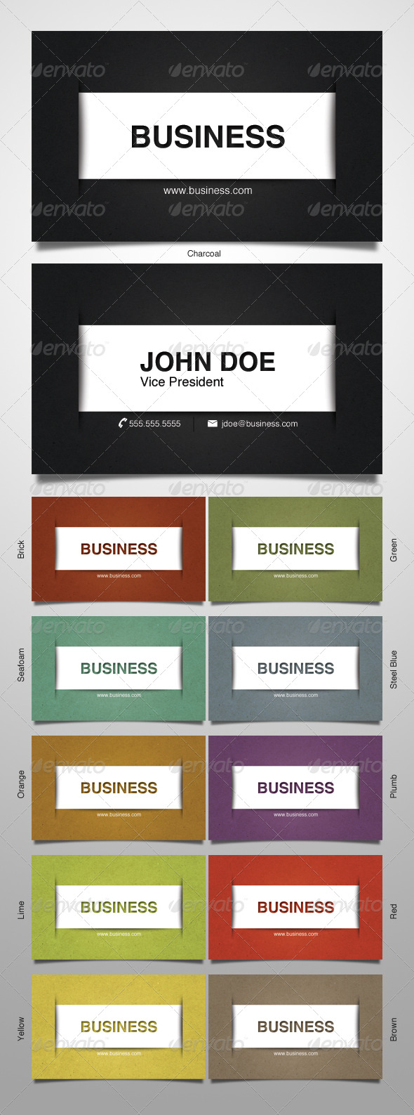 Clean Kraft Business Card (11 colors!) - Corporate Business Cards