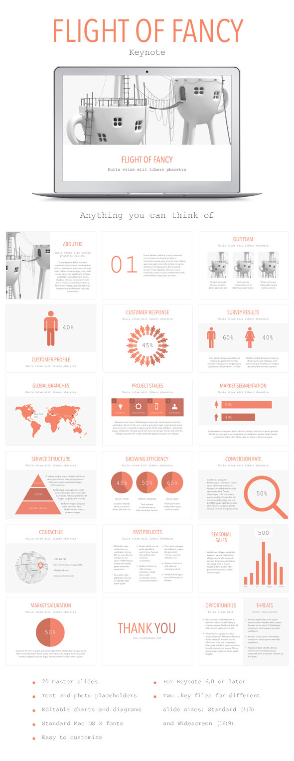 Flight of Fancy Keynote Template - Keynote Templates Presentation Templates