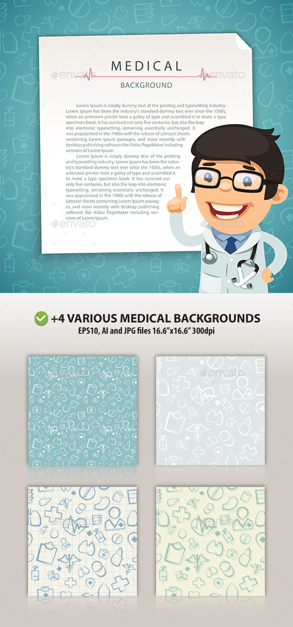 Aquamarine Medical Background with Doctor - Health/Medicine Conceptual