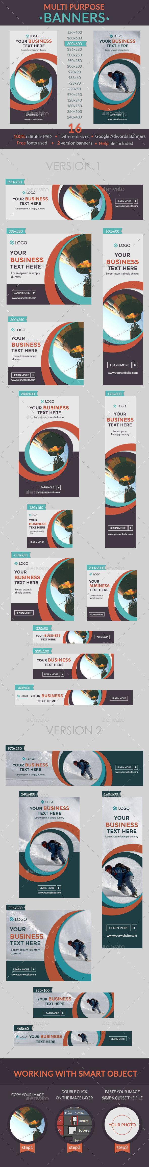 Multi Purpose Banners - Banners & Ads Web Elements