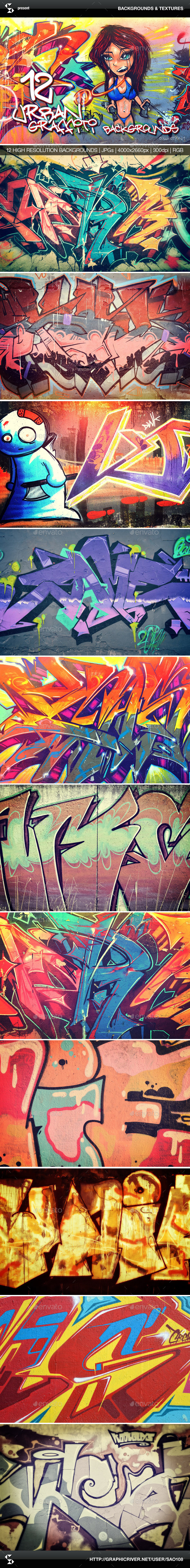 Urban Graffiti Backgrounds - Collection 1 - Urban Backgrounds