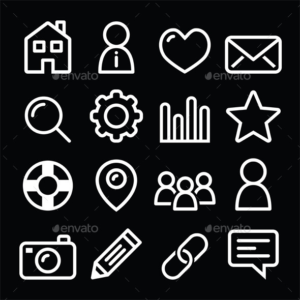 Website Menu Navigation Icons - Web Technology